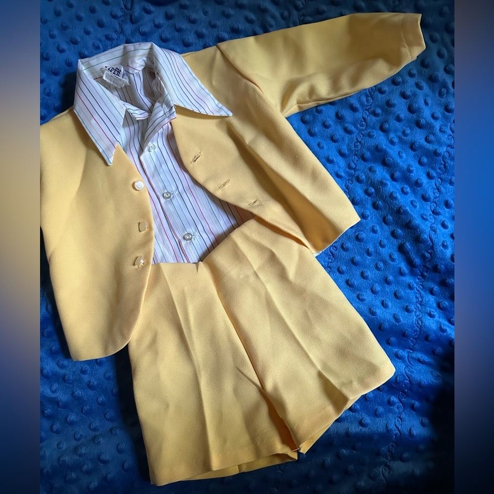 Yellow Kids Matching Set with Striped Shirt